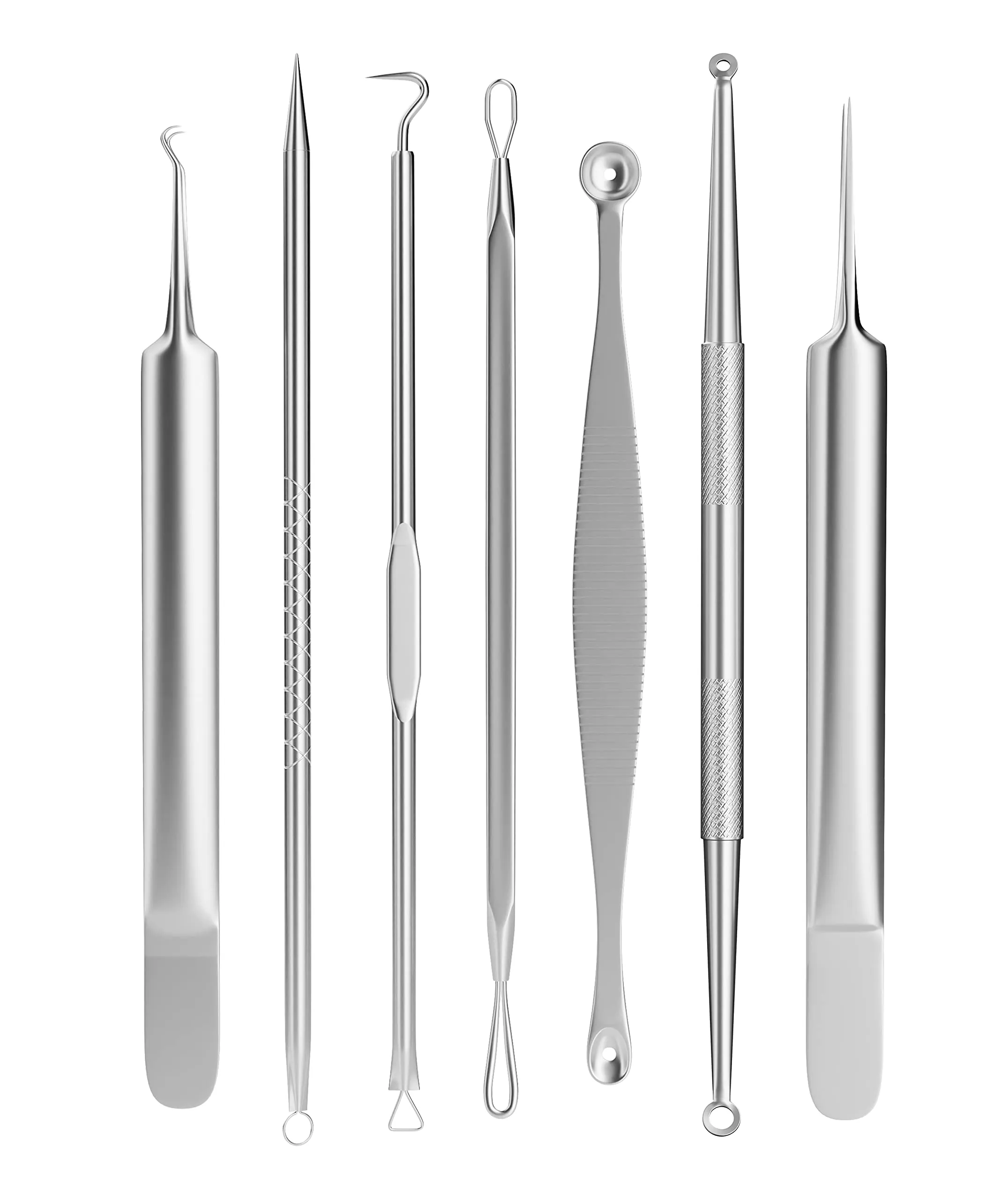 Blackhead Remover Tool with Oil Absorbing Blotting Paper [50 Sheets] - Stainless Steel Pimple Popper, Black Head Remove Kit Including Spot Popper, Whitehead Remover & Comedone Extractor