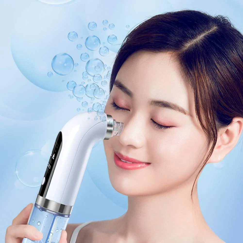 Blackhead Remover Vacuum Pore Cleaner Electric Pore Cleaner,Small Bubble Vacuum Suction Electric Blackhead Remover,USB Rechargeable Water Cycle Pores Acne Pimple Extractor Tool White