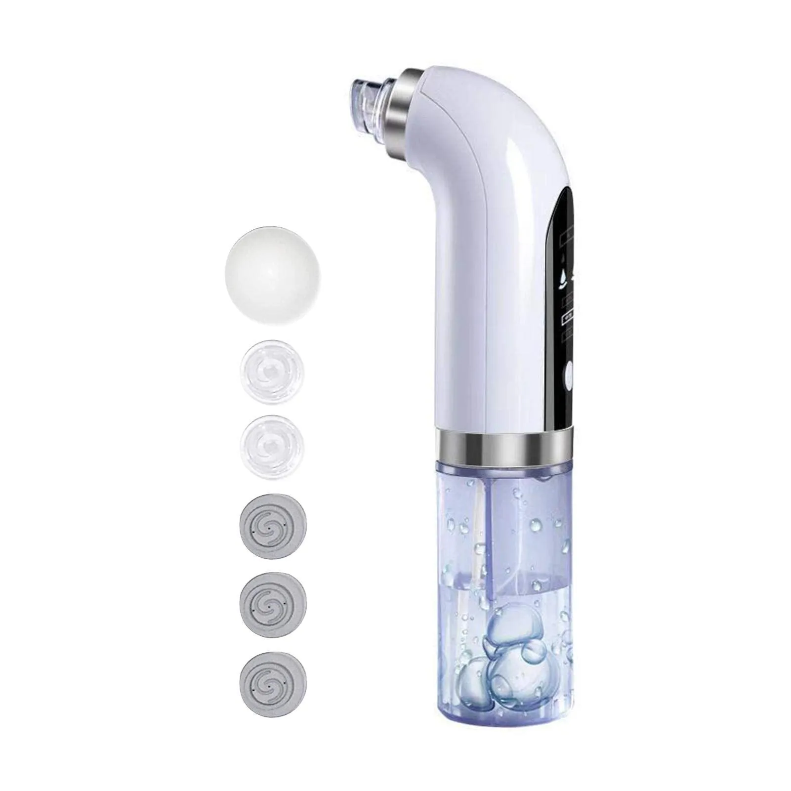 Blackhead Remover Vacuum Pore Cleaner Electric Pore Cleaner,Small Bubble Vacuum Suction Electric Blackhead Remover,USB Rechargeable Water Cycle Pores Acne Pimple Extractor Tool White