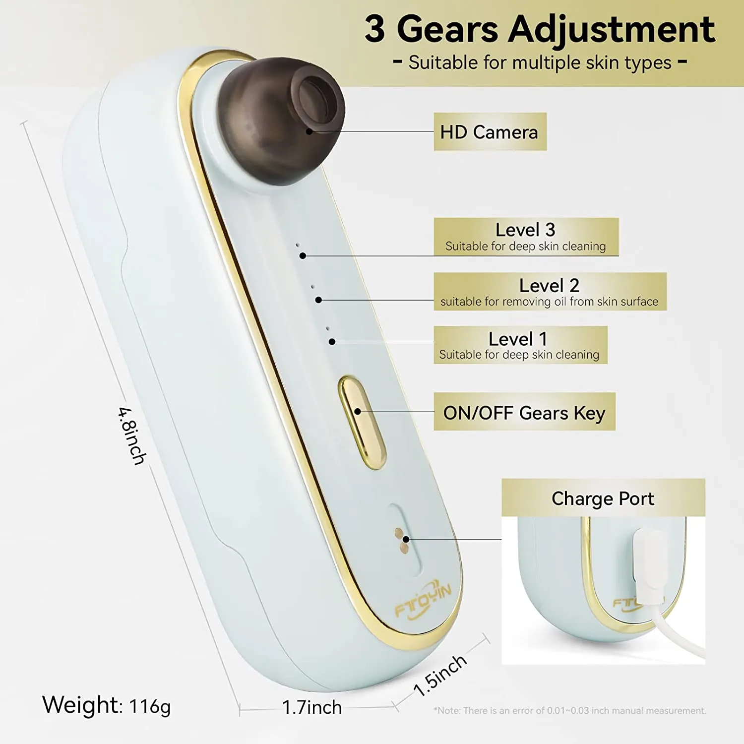 Blackhead Remover Vacuum with Camera Pore Camera for Face Electric Blackhead Suction Tool Facial Deep Cleaning for Acne MB10097