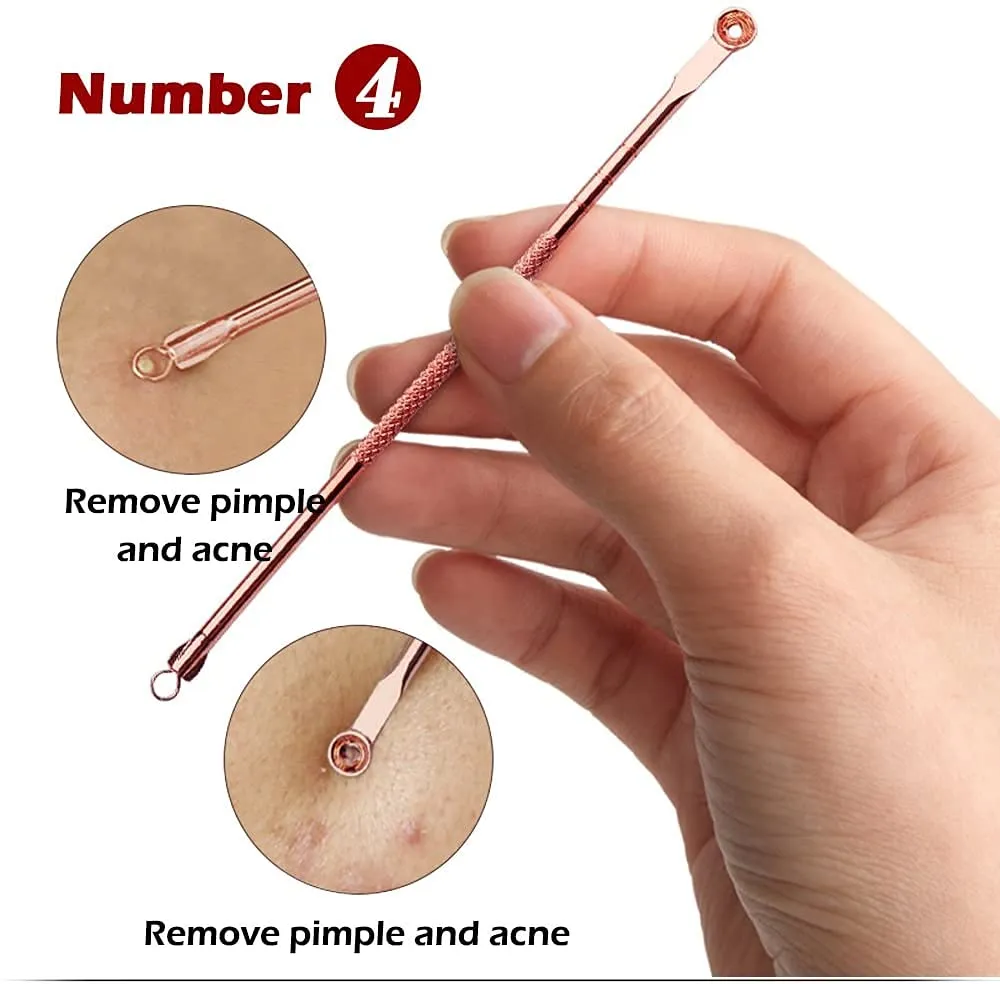 Blackhead Remover/Pimple Comedone Extractor | Pressing Spoon/Squeezing Loop - Rose  Gold