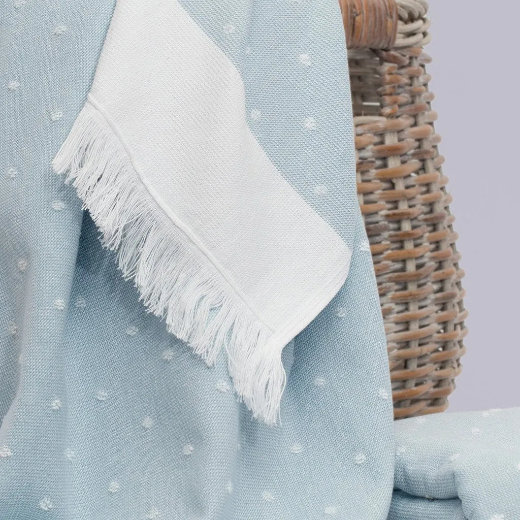 Blue Dot Fouta Towel Resort Bundle (4 Wash   4 Hand   4 Bath Towels   2 Bath Sheets)