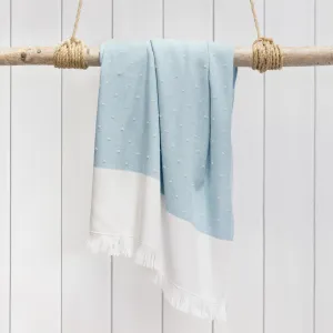 Blue Dot Fouta Towel Resort Bundle (4 Wash   4 Hand   4 Bath Towels   2 Bath Sheets)