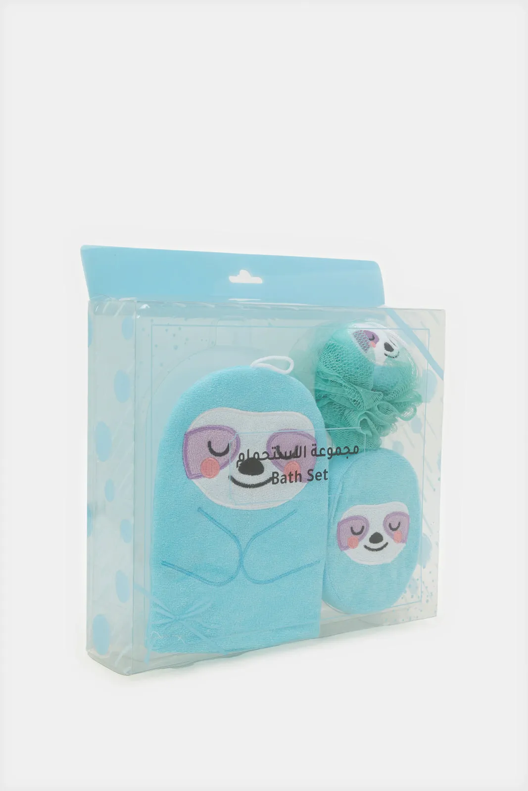 Blue Printed Bath Set (3 Piece)