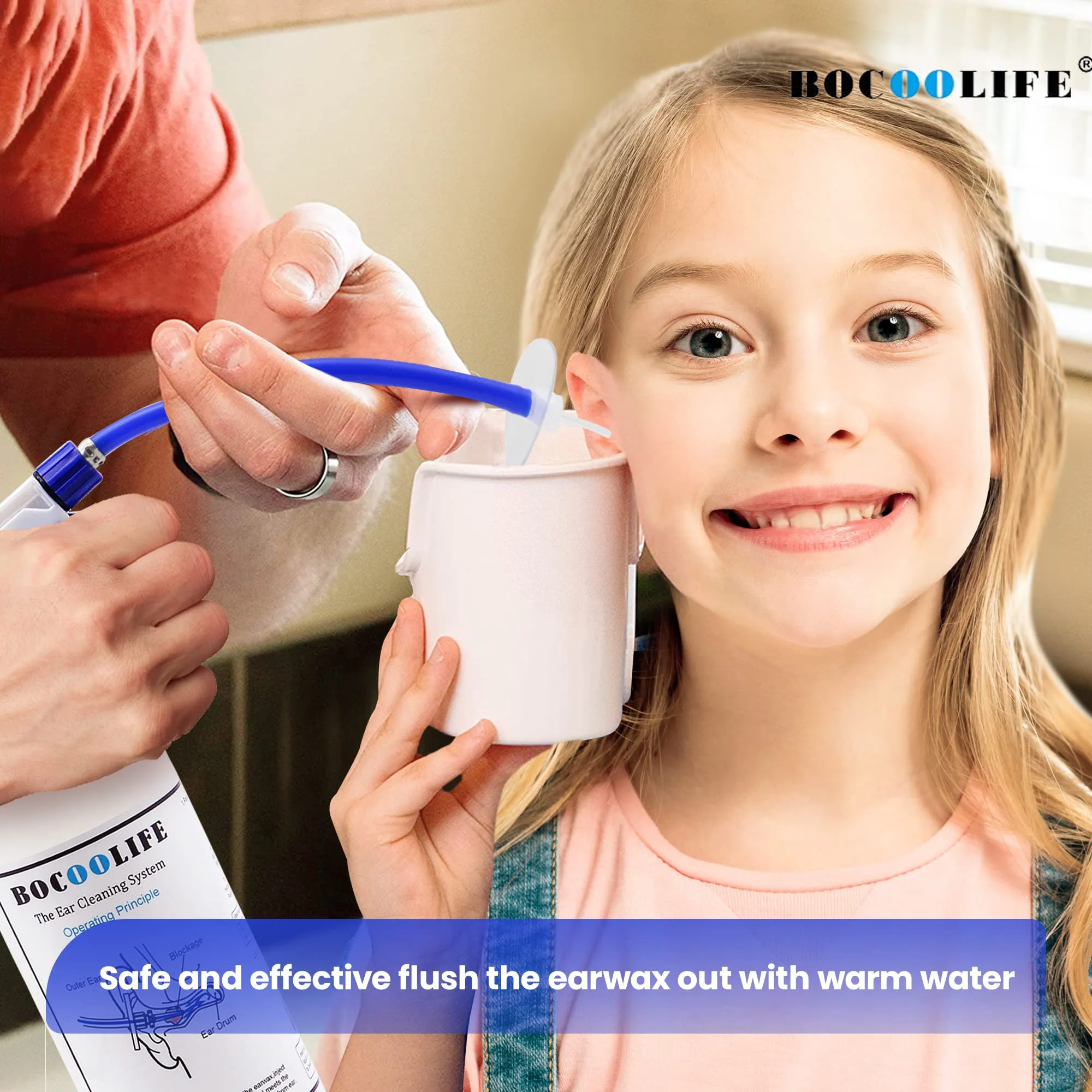 BOCOOLIFE Earwax Removal Kit,Earwax Cleaner System-Ear Cleaning Washer Removal Tool with Lighted Ear Curette Pick,Ear Basin,30 Ear Tips,Cotton Swabs,Safe and Easy to Clean Ear Blockage Wax of All Ages