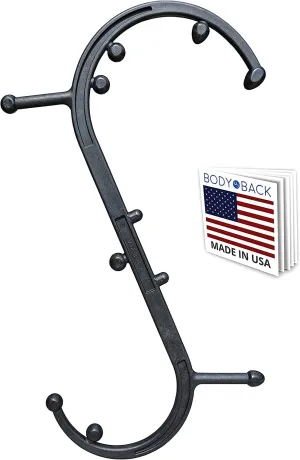 Body Back Buddy Classic - Trigger Point Massage Tool, Neck and Back Massager Handheld, Manual Self Massager, Massage Cane, Muscle Knot Remover with Instructions (Black Marbled) Black Marbled Single