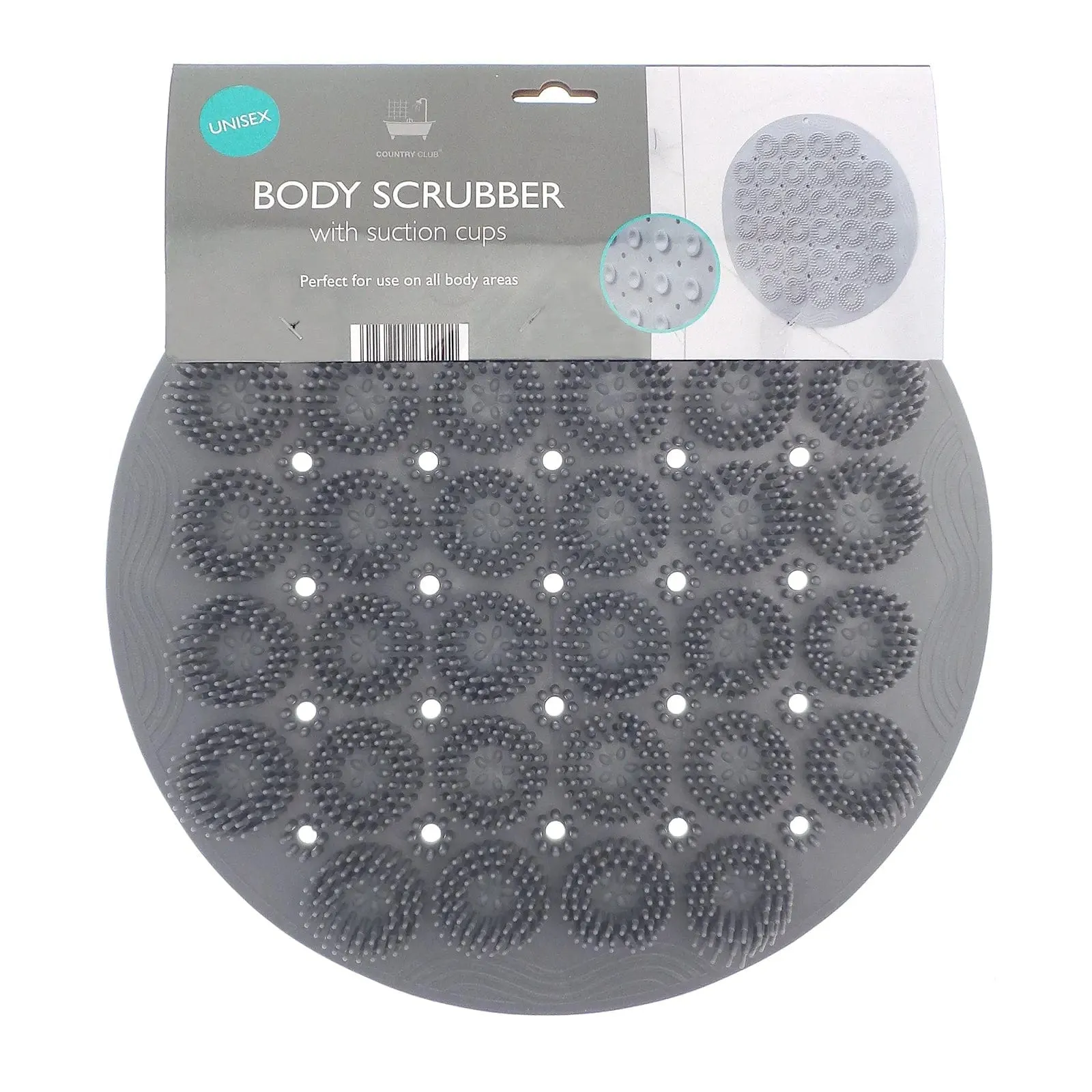 Body Scrubber With Suction Cups Back Foot Shower Round 30cm