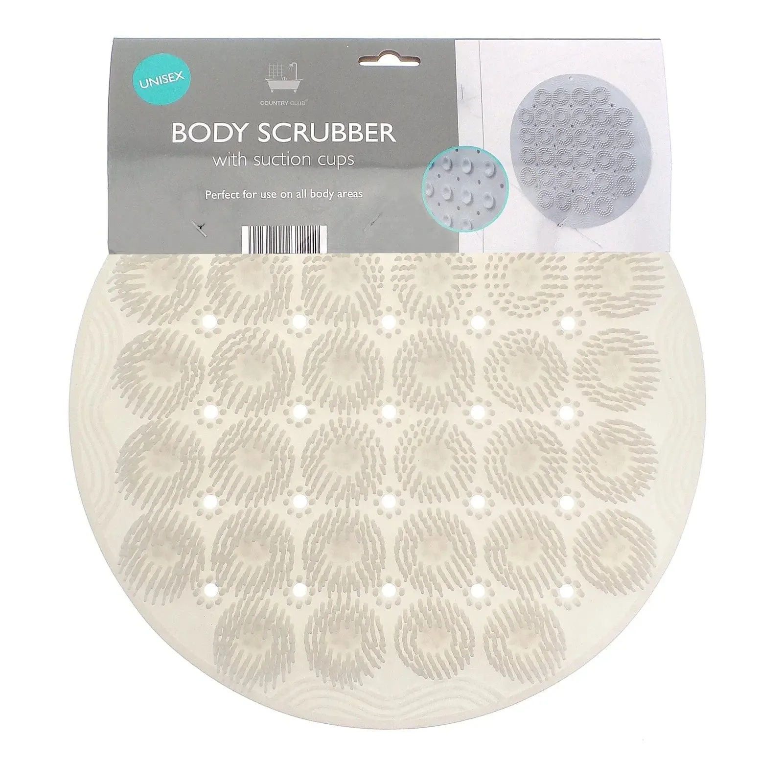 Body Scrubber With Suction Cups Back Foot Shower Round 30cm