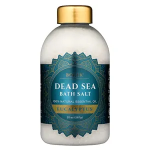 Bokek Organic Eucalyptus Bath Salt, Dead Sea Salt Scented with Certified Organic Essential Oil, 8 Ounce Resealable Pouch