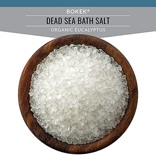 Bokek Organic Eucalyptus Bath Salt, Dead Sea Salt Scented with Certified Organic Essential Oil, 8 Ounce Resealable Pouch