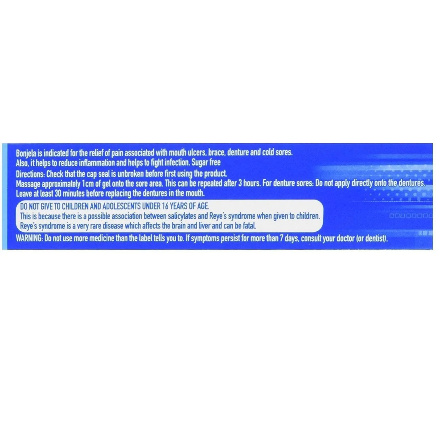 BONJELA Adult Mouth Ulcer / Pain Relief Gel 15g Sugar-Free