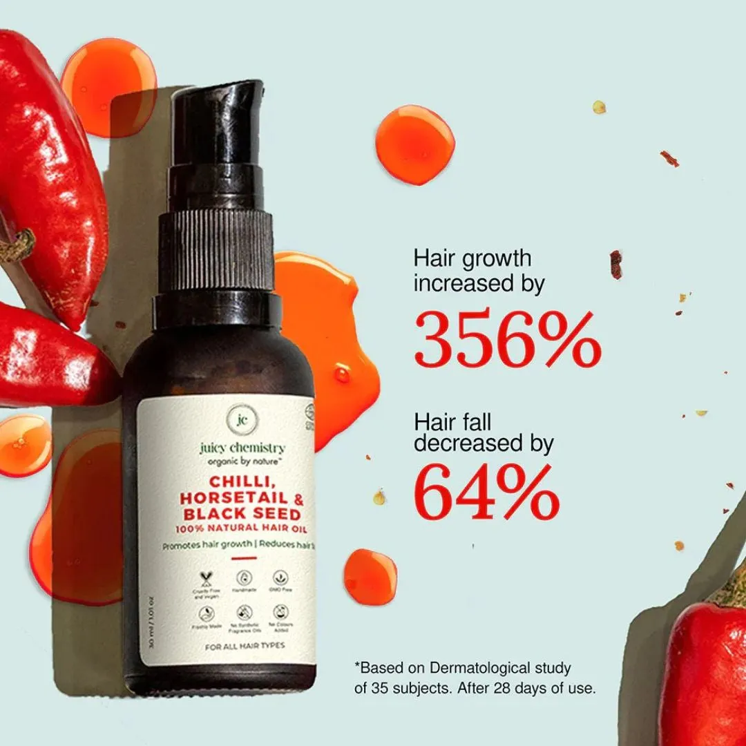 Boss Mama Organic Chilli, Horsetail & Black Seed Hair Oil (30ml)