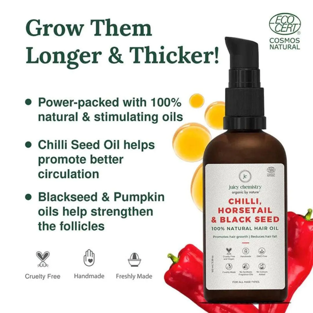 Boss Mama Organic Chilli, Horsetail & Black Seed Hair Oil (30ml)