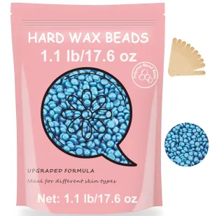 Bouvetan Hard Wax Beads (Dark Green), 1.1lb/17.6oz - Sensitive Skin Hair Removal Wax for Face, Legs, Armpit, Brazilian, Bikini and Full Body at Home - Waxing Beads for Women Men