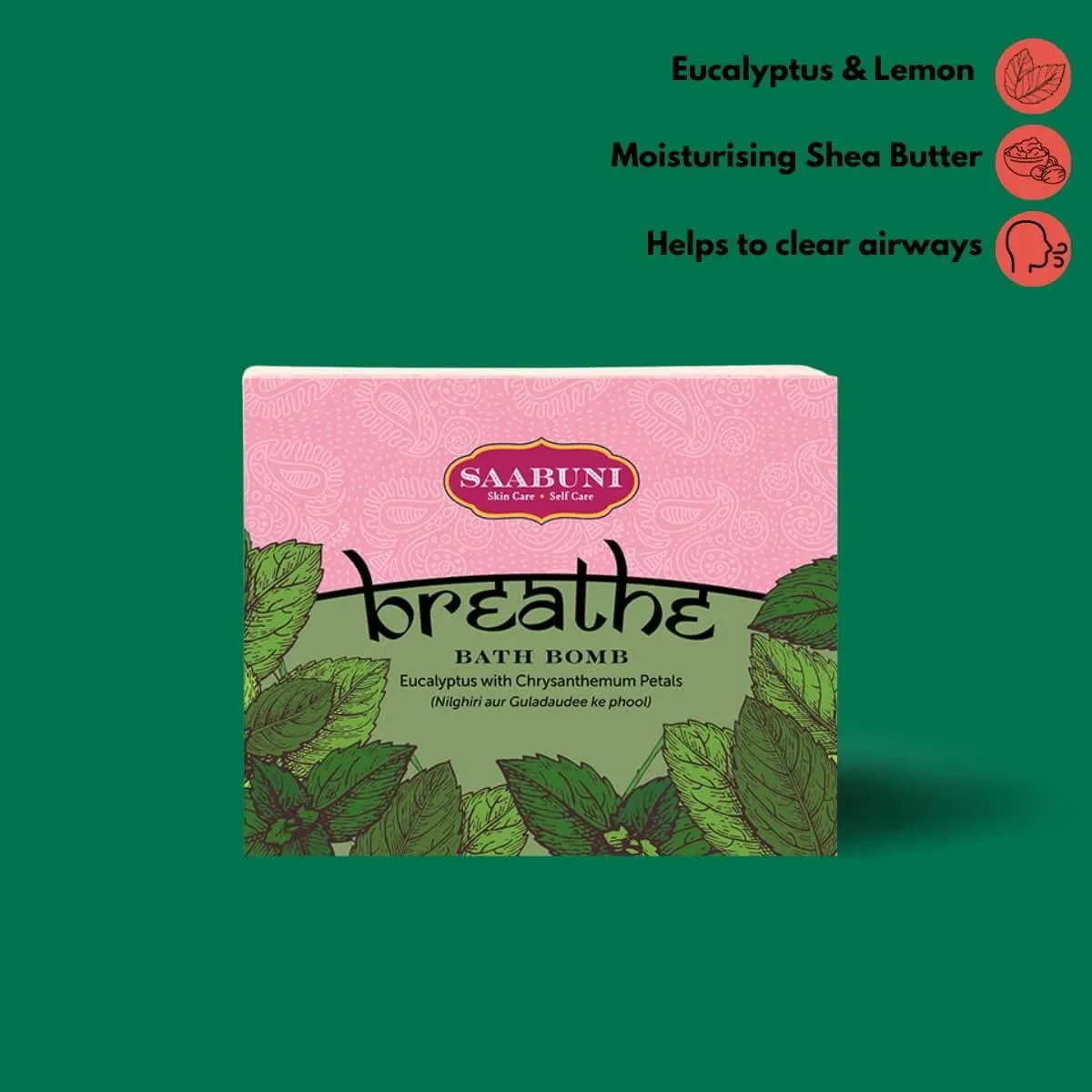 Breathe Bath Bomb - Eucalyptus with Chrysanthemum Petals