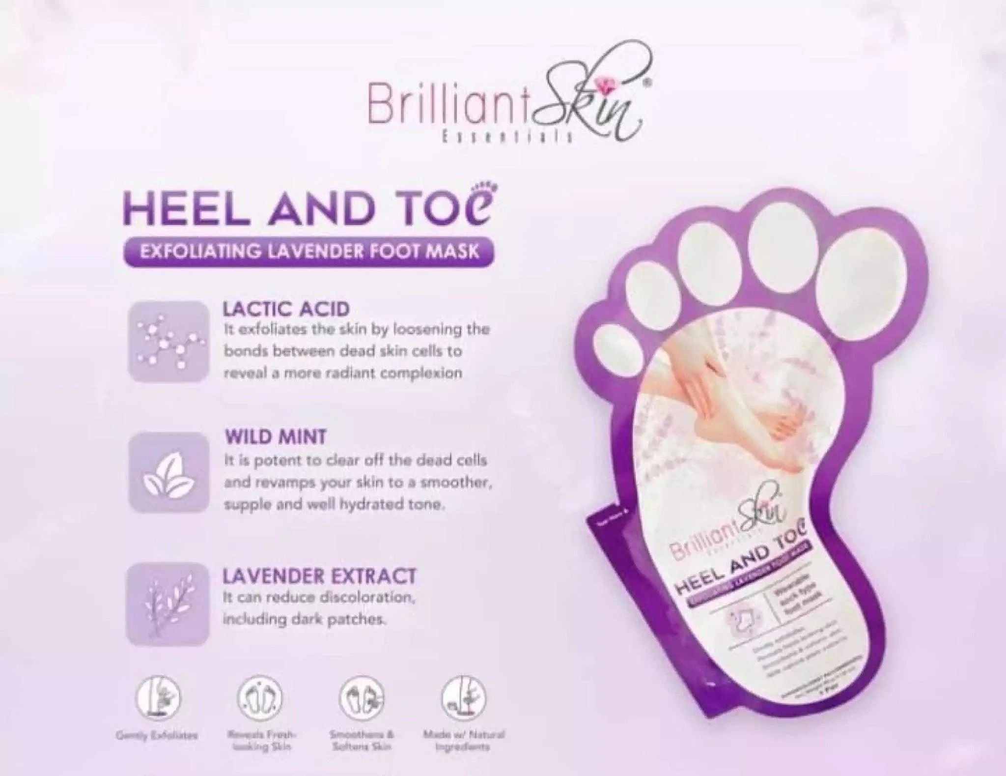 Brilliant Skin Heel and Toe Lavender Foot Mask (Violet)