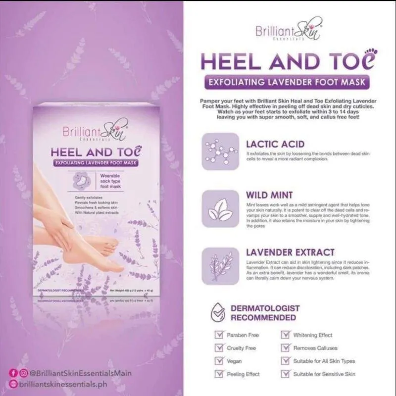 Brilliant Skin Heel and Toe Lavender Foot Mask (Violet)