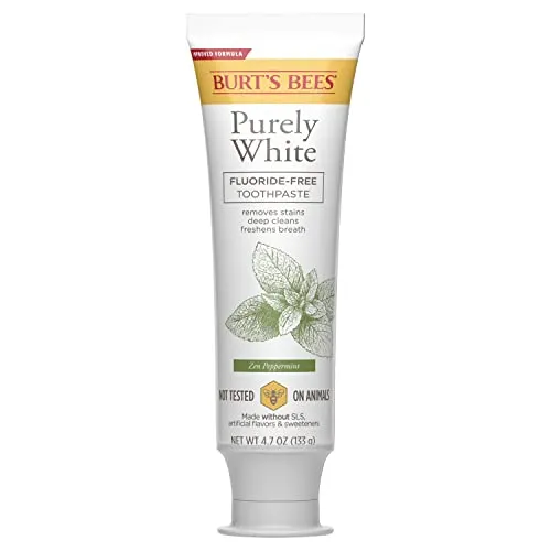 Burt's Bees, Toothpaste Fluoride Free Purely White Zen oz, Peppermint, 4.7 Ounce