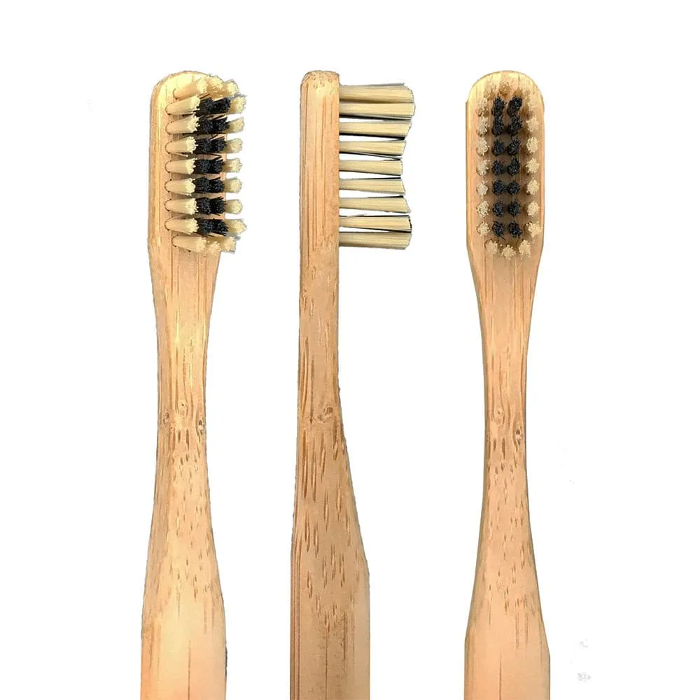 Buy with Prime - Bamboo Toothbrush with Charcoal Infused Bristles