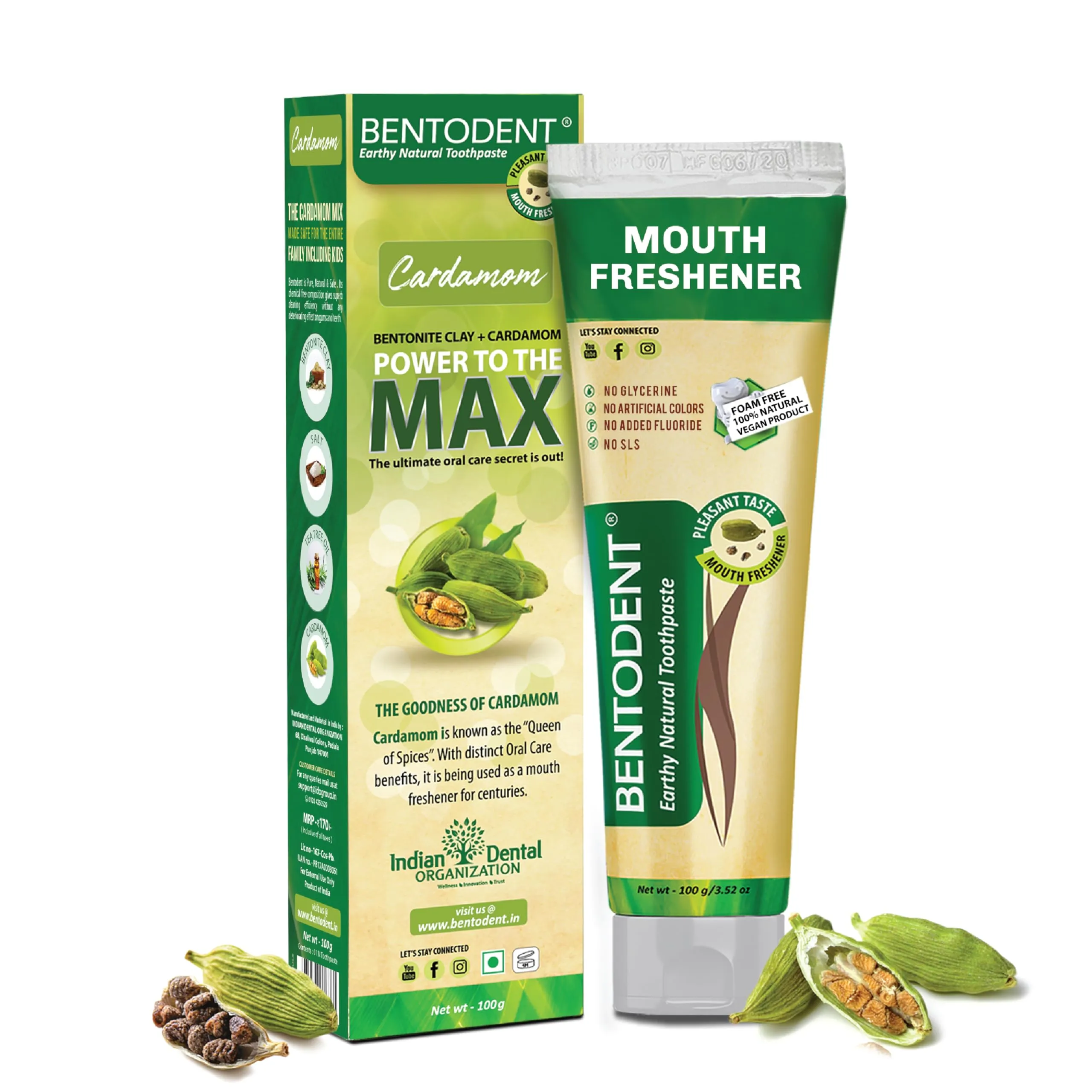 Calcium Bentonite Clay Toothpaste- Fluoride Free Toothpaste - Made Safe Certified Perfect Trio - for Complete Oral Care for Plaque Removal, Teeth Whitening, Fresh Breath, Adult & Kids Oral Care