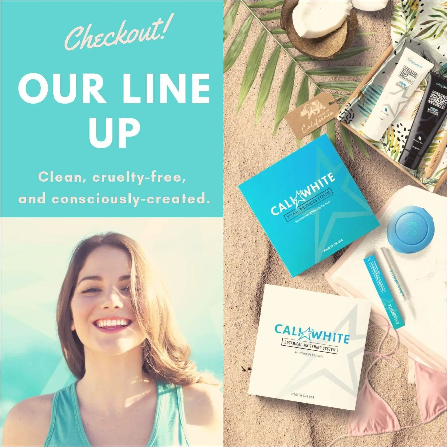Cali White Fluoride Free Natural Whitening Toothpaste, Activated Charcoal Toothpaste, Vegan, Sulfate Free, Peroxide Free, SLS Free, Pacific Mint 4 oz, 1 Pack