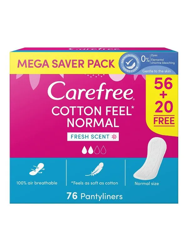 Carefree Daily Liners Cotton Fresh Megapack 76 Liners