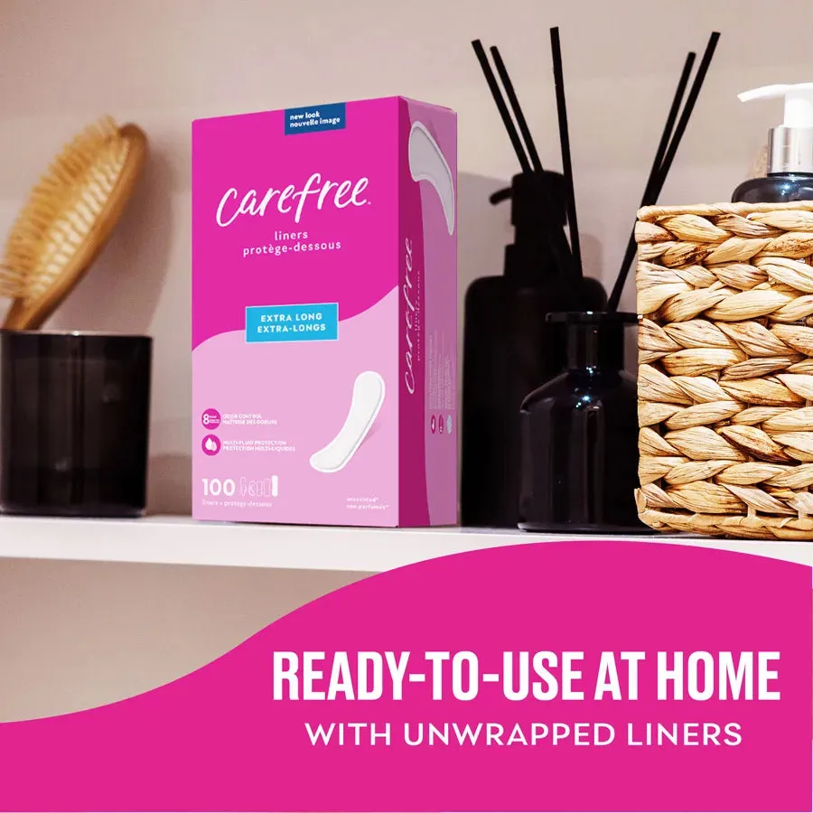 Carefree® Panty Liners, Long Liners, Unwrapped