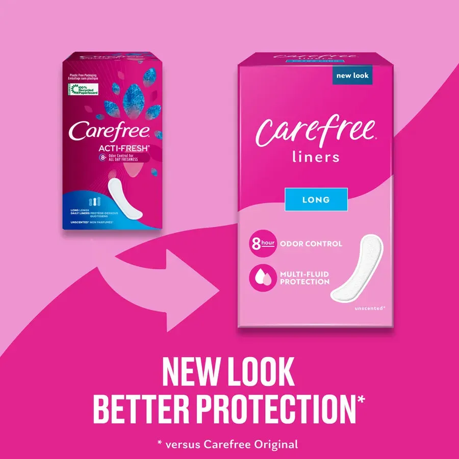Carefree® Panty Liners, Long Liners, Unwrapped