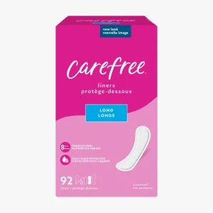 Carefree® Panty Liners, Long Liners, Unwrapped