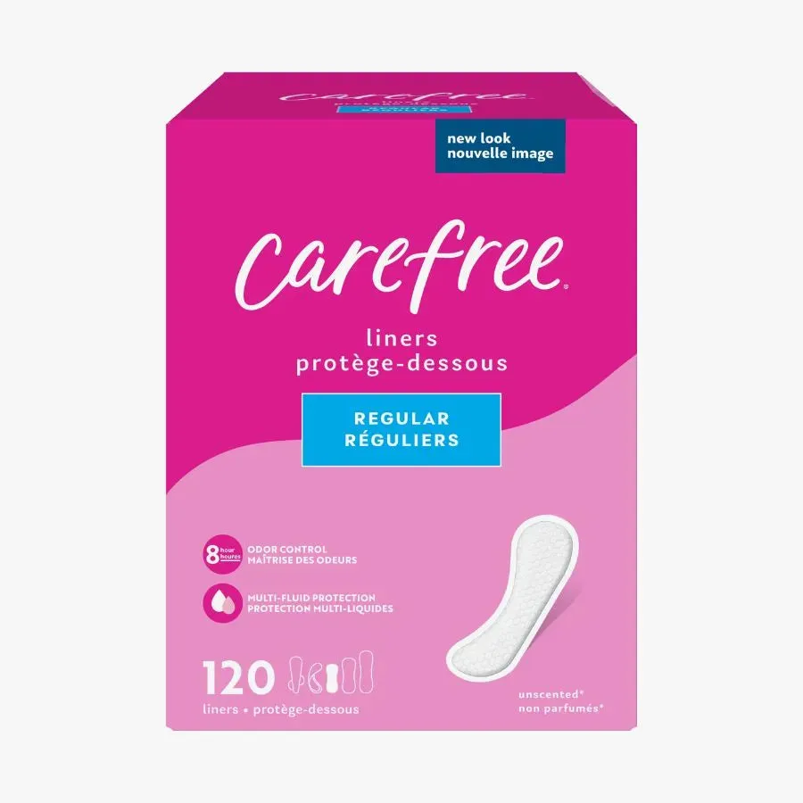 Carefree® Panty Liners, Regular Liners, Unwrapped