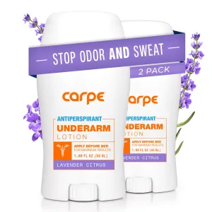 Carpe Underarm Antiperspirant Deodorant Advanced Sweat & Odor Protection Formula - Deodorant for Women & Men - Helps to Combat Excessive Sweating with Odor Control - Lavender Citrus (Pack of 2)