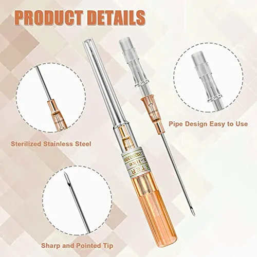 Catheter Piercing Needles - SOTICA 50pcs Catheter Needles IV Catheter Piercing Needles Cannula Body Piercing Needles Stainless Steel Hollow Needles for Nose Ear Belly Navel Nipple Piercing (14G-50PCS)