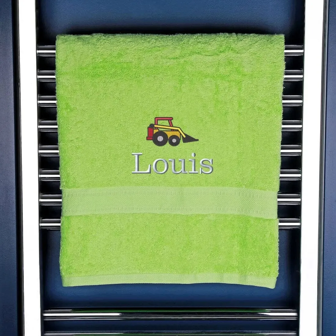 Children's Personalised Digger Bath Towel