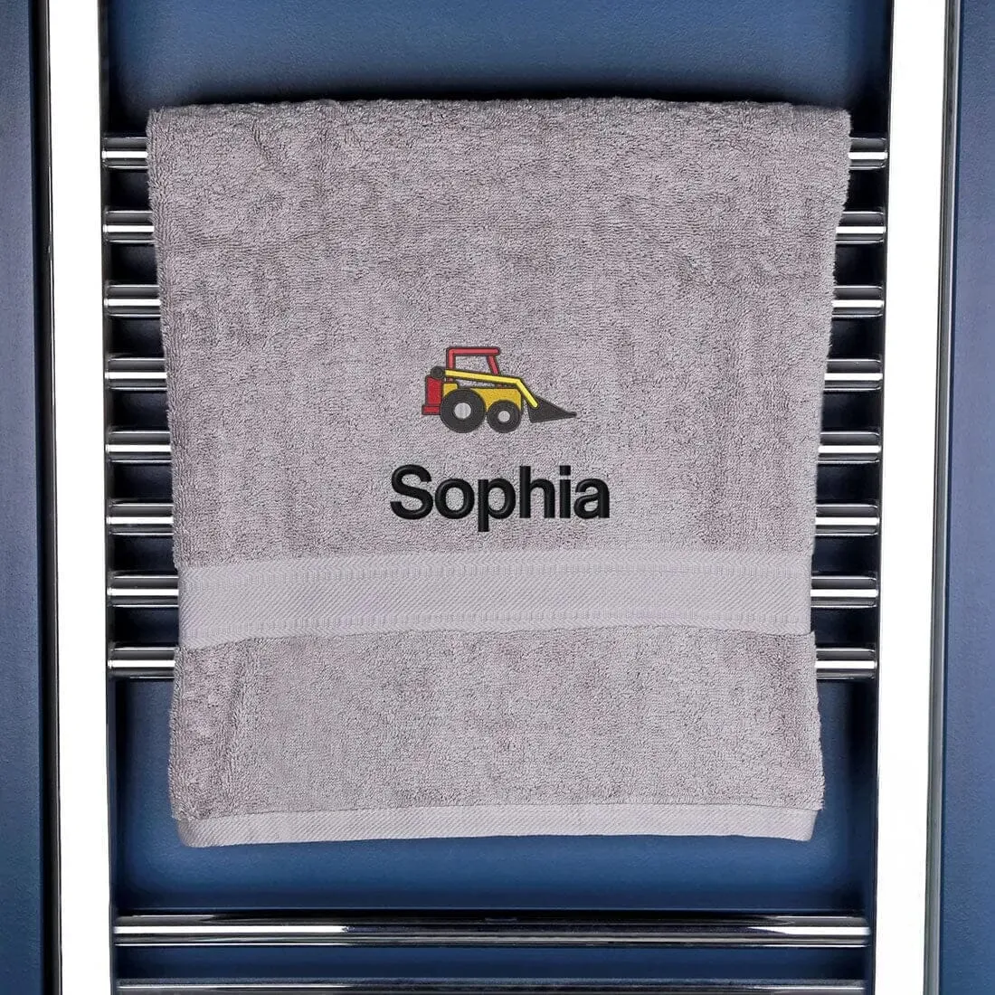 Children's Personalised Digger Bath Towel
