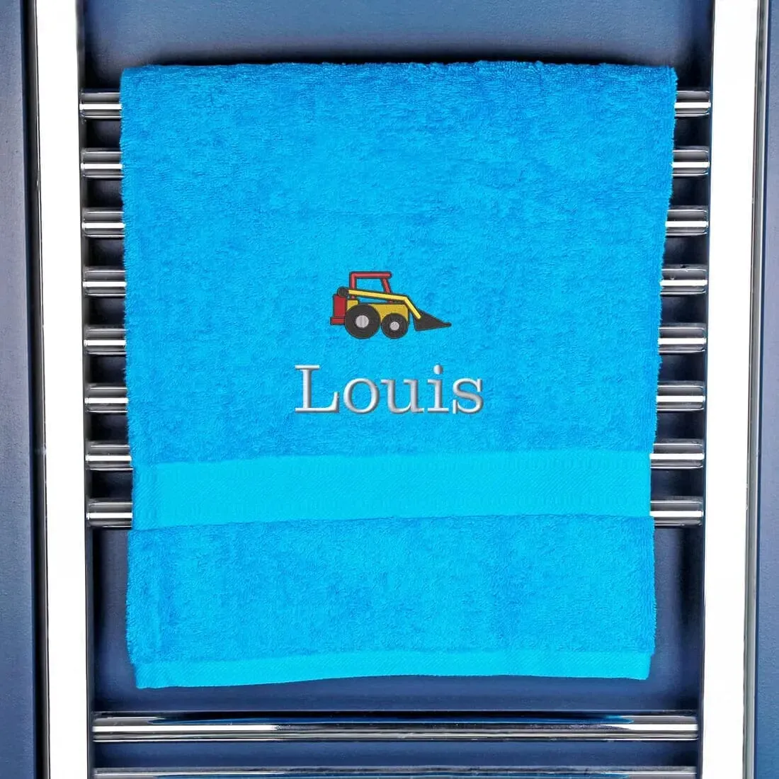 Children's Personalised Digger Bath Towel