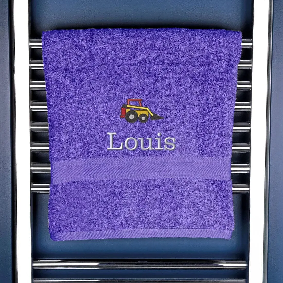 Children's Personalised Digger Bath Towel