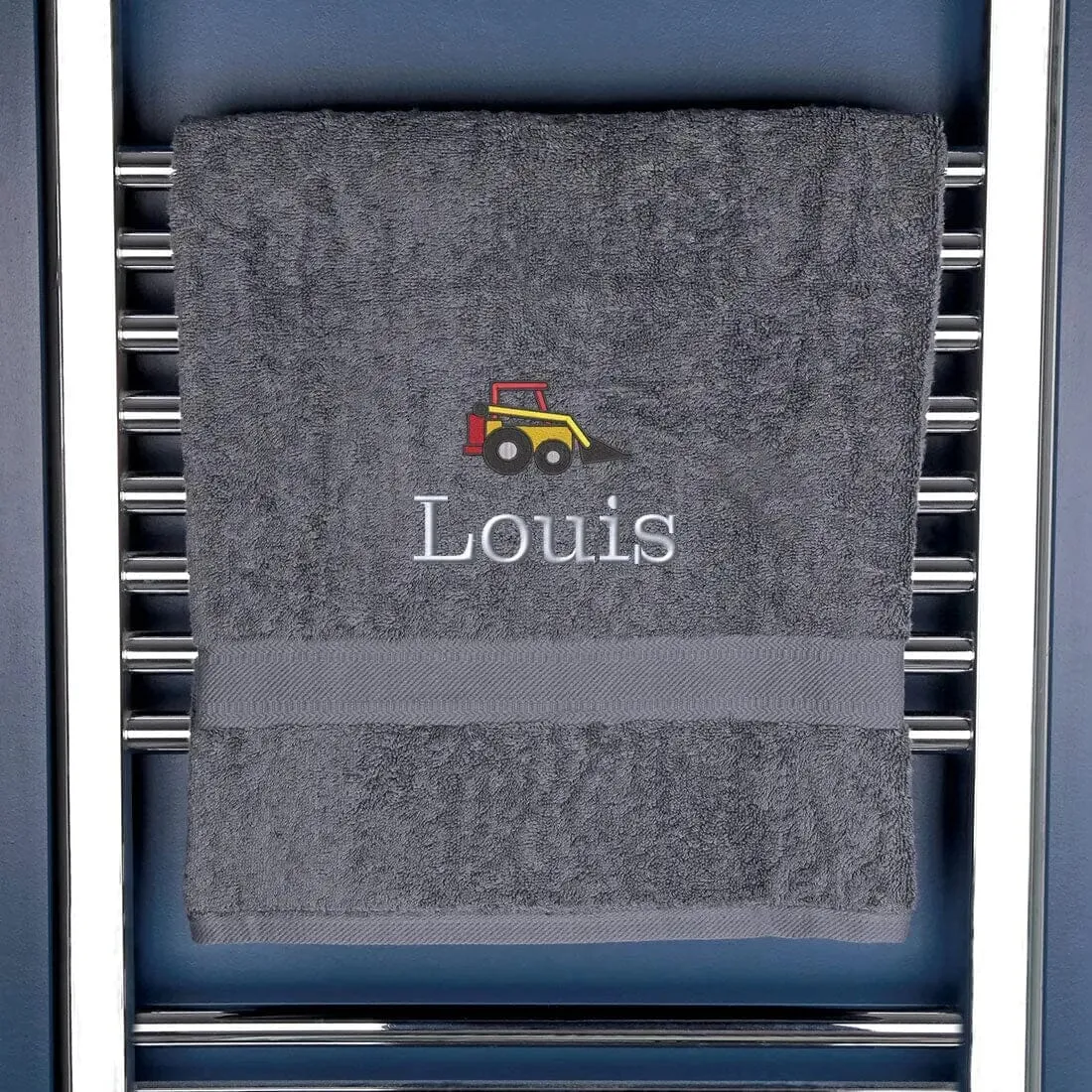Children's Personalised Digger Bath Towel