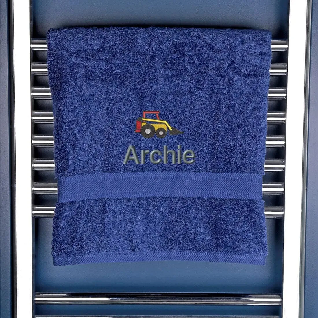 Children's Personalised Digger Bath Towel