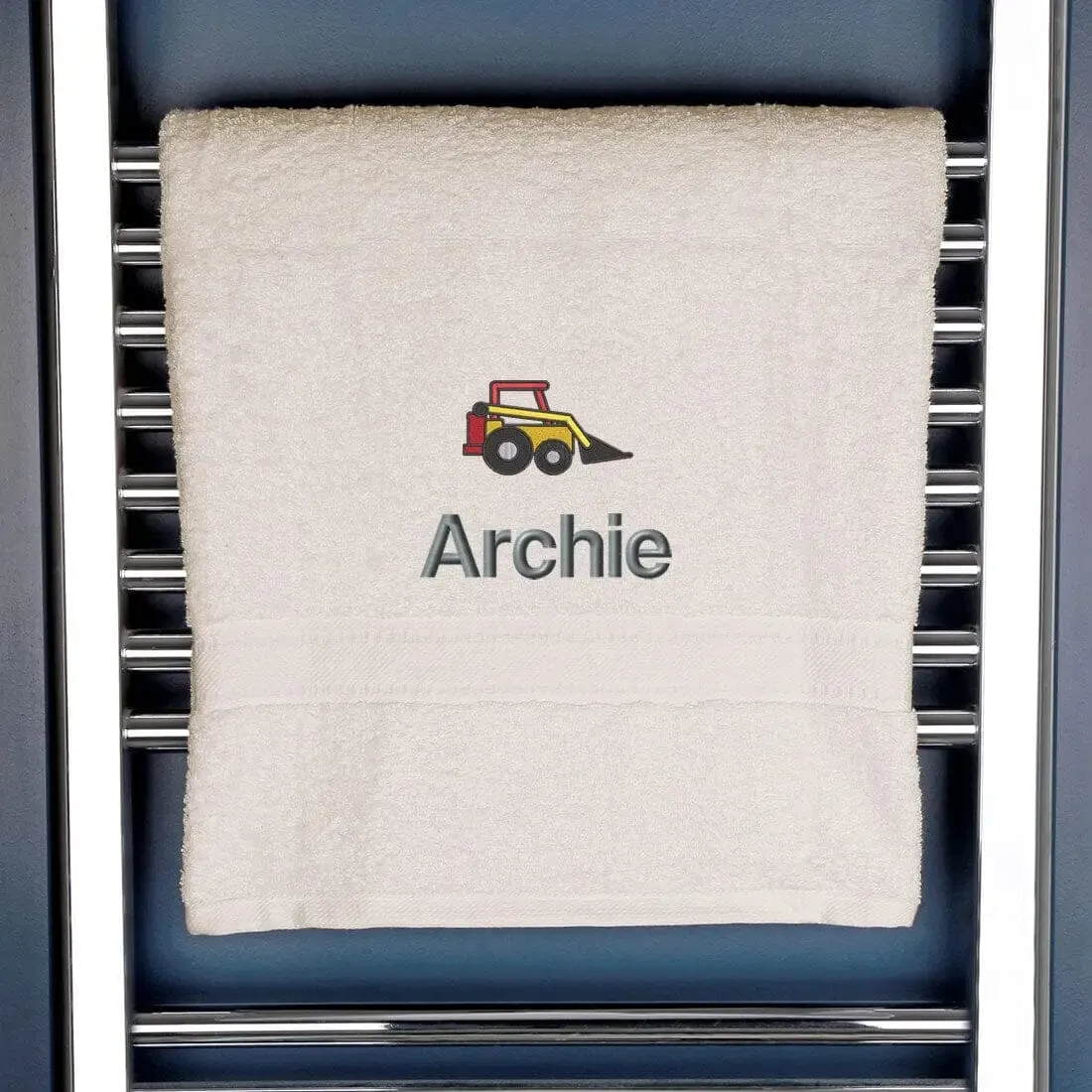 Children's Personalised Digger Bath Towel