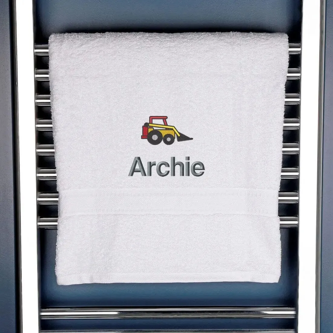 Children's Personalised Digger Bath Towel