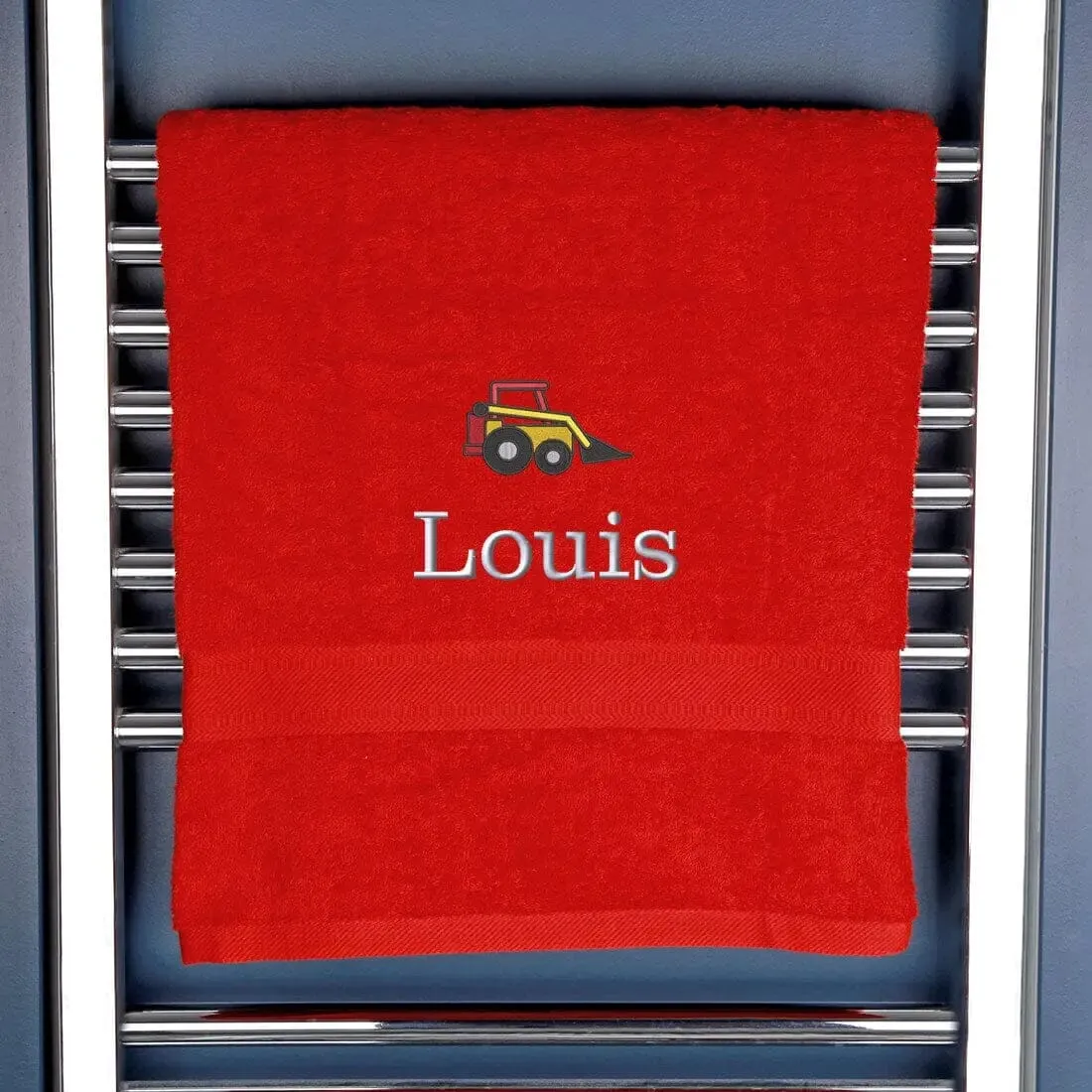 Children's Personalised Digger Bath Towel