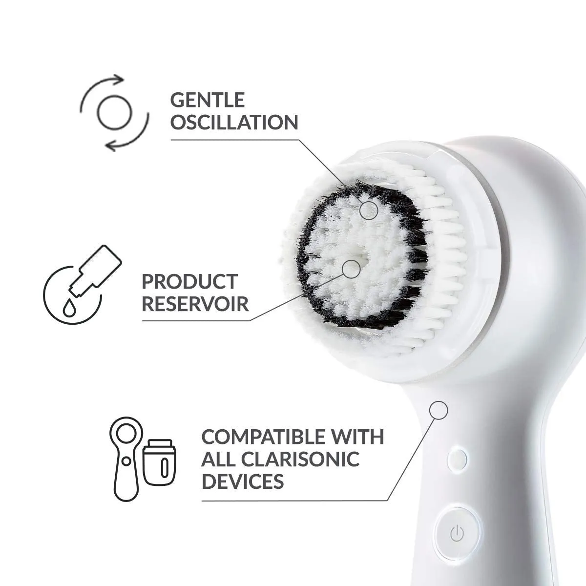 Clarsonic Sensitive Facial Cleansing Brush Head Replacement | Compatible with Clarisonic Mia 1, Mia 2, Mia Fit, Alpha Fit, Smart Profile Uplift, 4 Pack