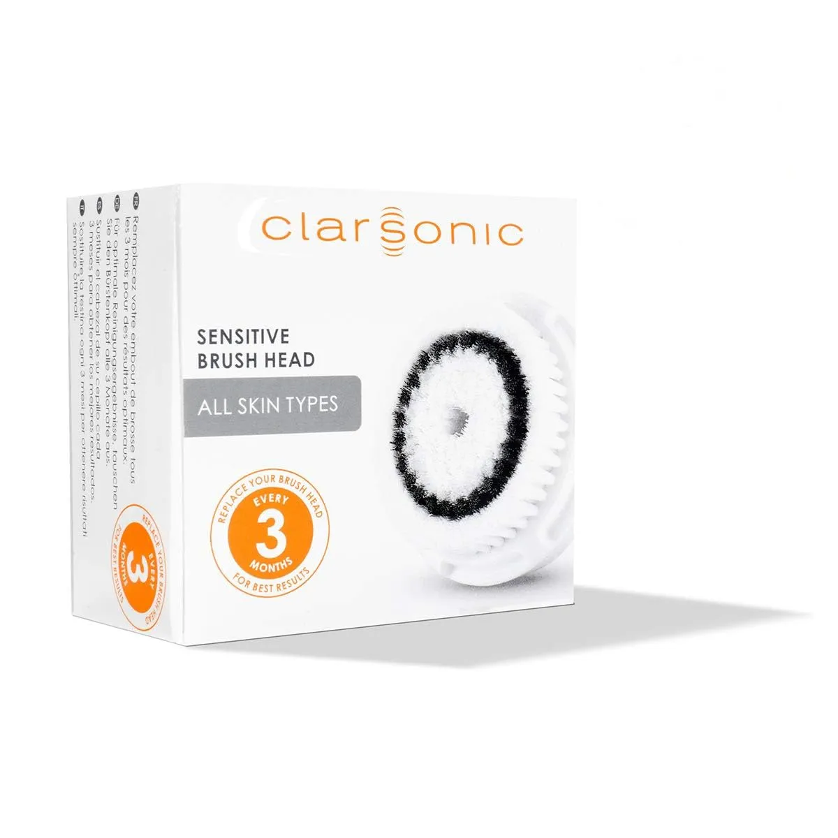 Clarsonic Sensitive Facial Cleansing Brush Head Replacement | Compatible with Clarisonic Mia 1, Mia 2, Mia Fit, Alpha Fit, Smart Profile Uplift, 4 Pack