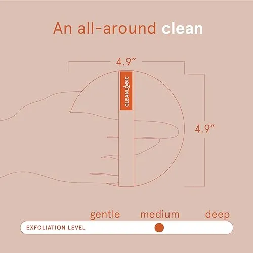 Cleanlogic Bath and Body Exfoliating Body Scrubber, Dual-Texture Round Exfoliator Tool for Smooth, Clean Skin, Daily Skincare Routine, 3 Count Value Pack