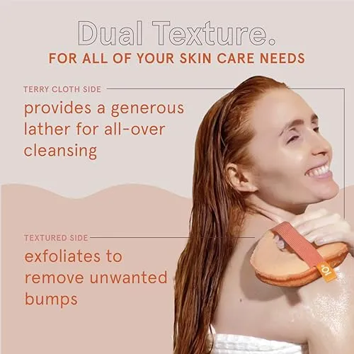 Cleanlogic Bath and Body Exfoliating Body Scrubber, Dual-Texture Round Exfoliator Tool for Smooth, Clean Skin, Daily Skincare Routine, 3 Count Value Pack