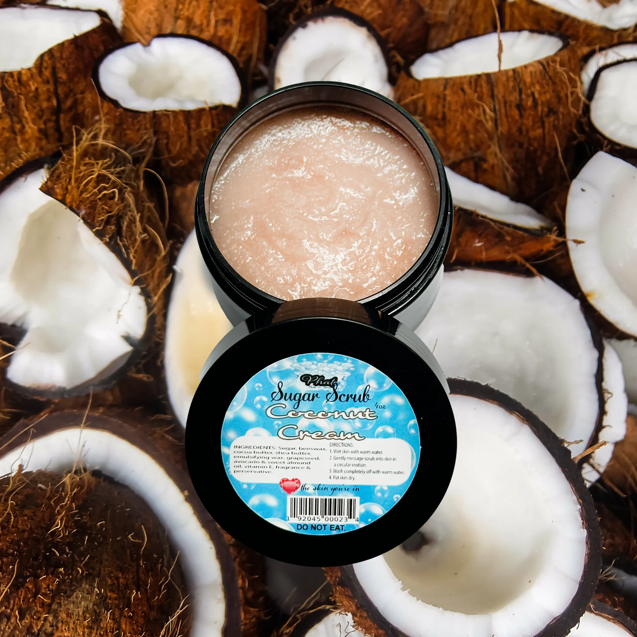 Coconut Cream Whipped Shea Sugar Scrub Cocoa Butter Vitamin E 4 oz