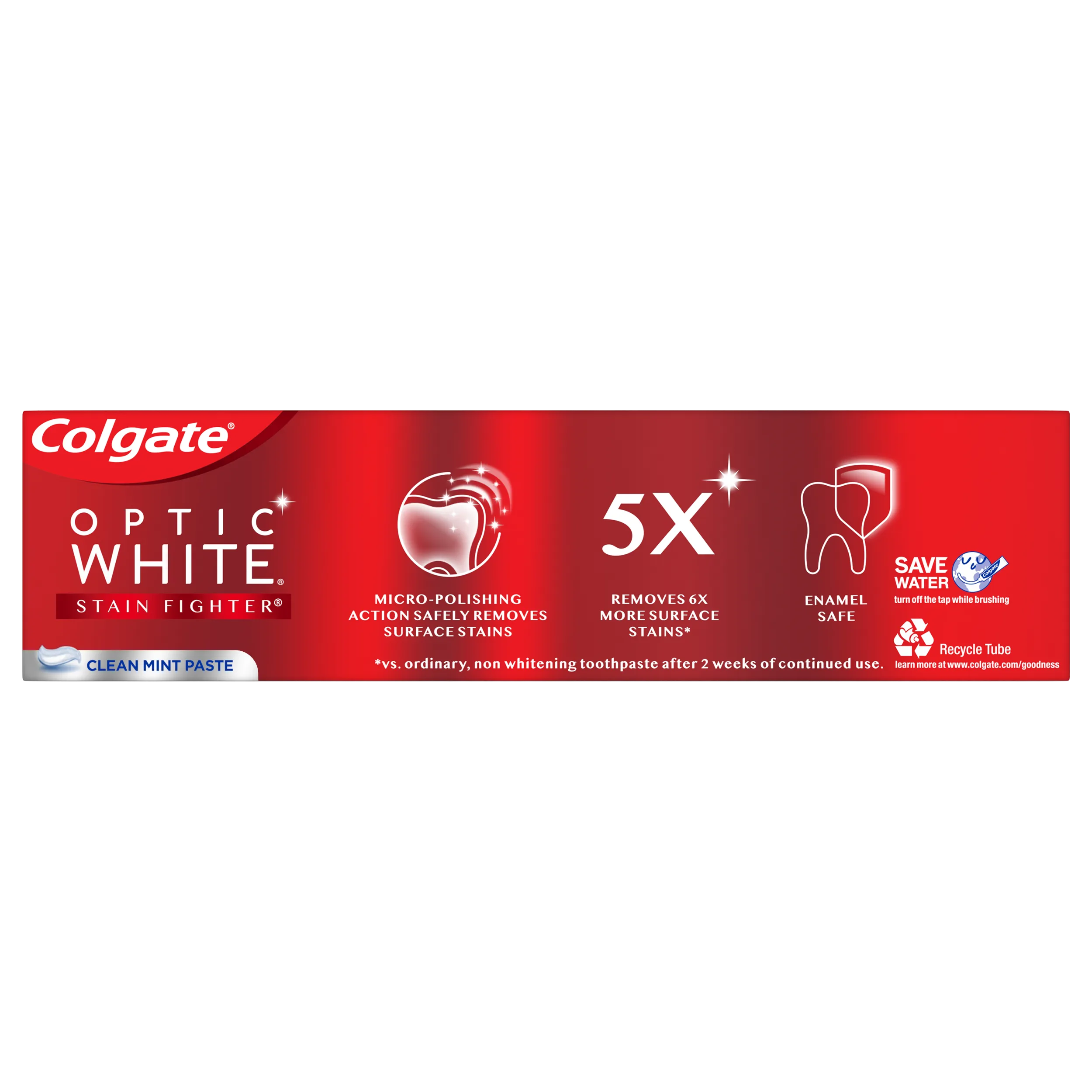 Colgate Optic White Toothpaste Stain Fighter Clean Mint Toothpaste-4.2 oz.-6/Box-4/Case