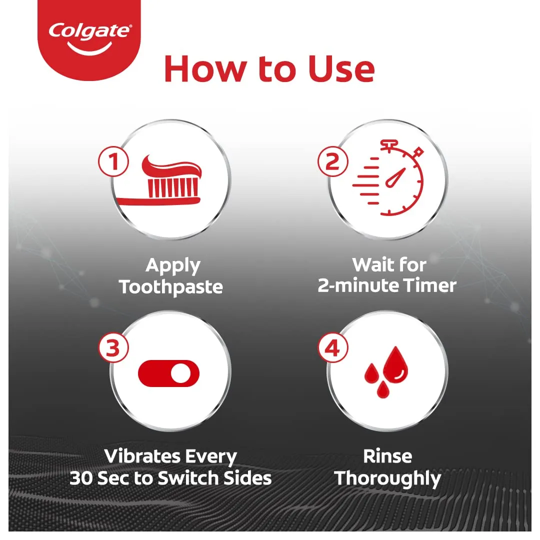 Colgate ProClinical 150 Charcoal Sonic Battery Powered Electric Toothbrush (with Replaceable Brush Head Included), Adult, Pack of 1