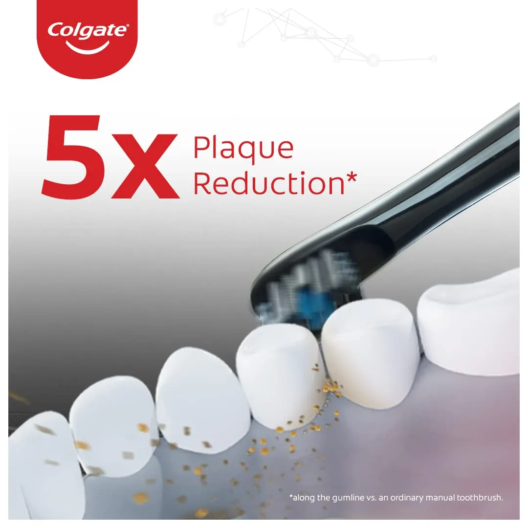 Colgate ProClinical 150 Charcoal Sonic Battery Powered Electric Toothbrush (with Replaceable Brush Head Included), Adult, Pack of 1