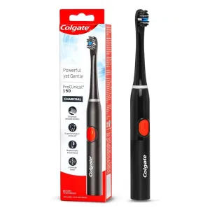 Colgate ProClinical 150 Charcoal Sonic Battery Powered Electric Toothbrush (with Replaceable Brush Head Included), Adult, Pack of 1